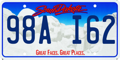 SD license plate 98AI62