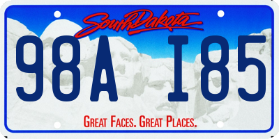 SD license plate 98AI85