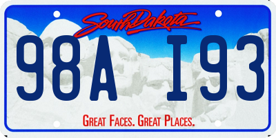 SD license plate 98AI93