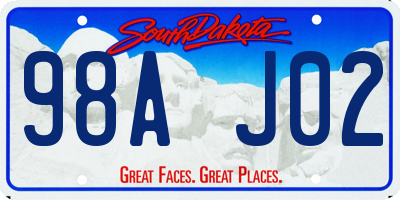 SD license plate 98AJ02