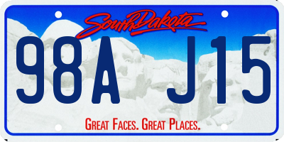 SD license plate 98AJ15