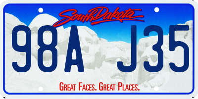 SD license plate 98AJ35