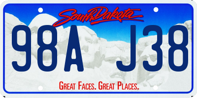 SD license plate 98AJ38
