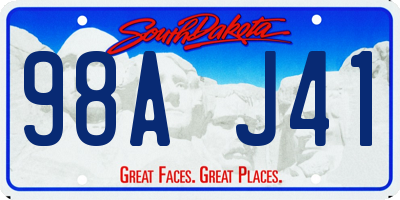 SD license plate 98AJ41