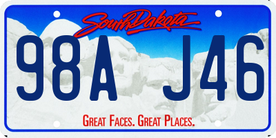 SD license plate 98AJ46