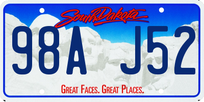 SD license plate 98AJ52