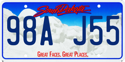 SD license plate 98AJ55