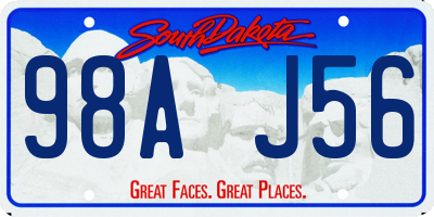 SD license plate 98AJ56
