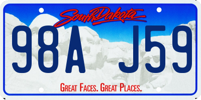 SD license plate 98AJ59