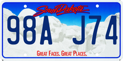 SD license plate 98AJ74