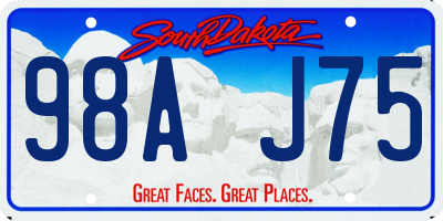 SD license plate 98AJ75