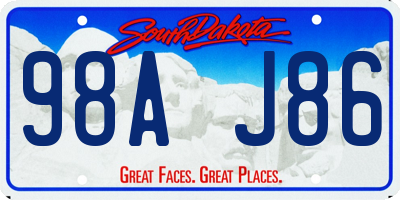 SD license plate 98AJ86