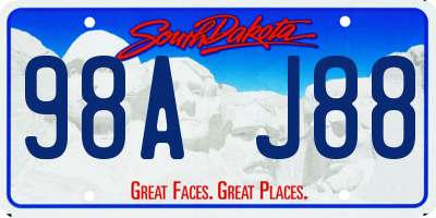 SD license plate 98AJ88