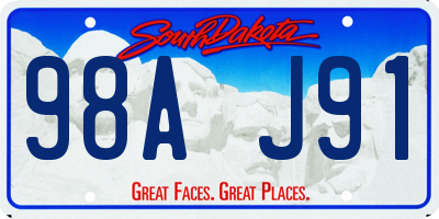 SD license plate 98AJ91