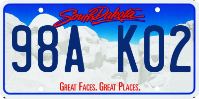 SD license plate 98AK02