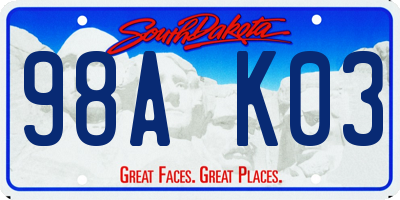 SD license plate 98AK03