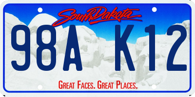 SD license plate 98AK12