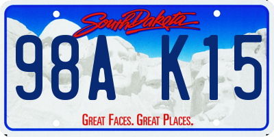 SD license plate 98AK15