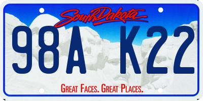 SD license plate 98AK22