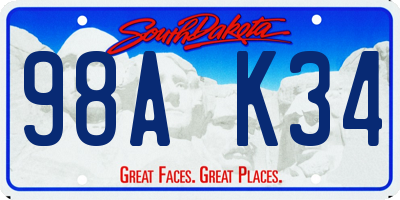 SD license plate 98AK34