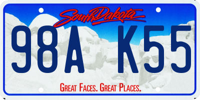 SD license plate 98AK55