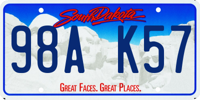 SD license plate 98AK57
