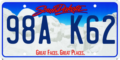 SD license plate 98AK62