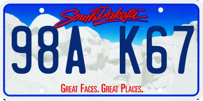 SD license plate 98AK67