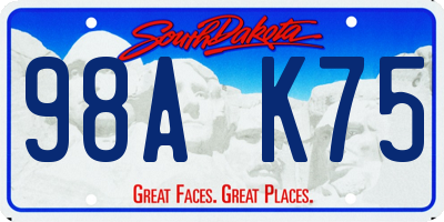 SD license plate 98AK75