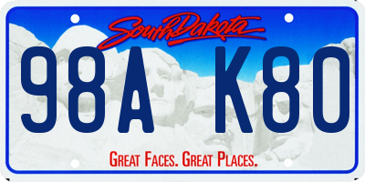 SD license plate 98AK80