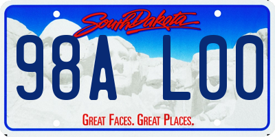 SD license plate 98AL00