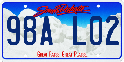 SD license plate 98AL02