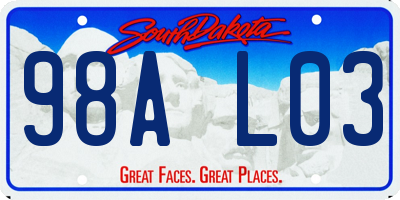 SD license plate 98AL03