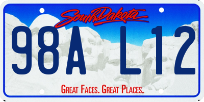 SD license plate 98AL12