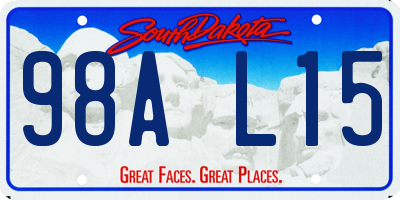 SD license plate 98AL15