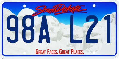 SD license plate 98AL21