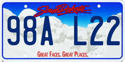 SD license plate 98AL22