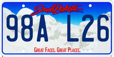SD license plate 98AL26