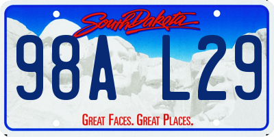 SD license plate 98AL29