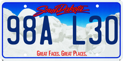 SD license plate 98AL30