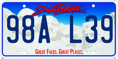 SD license plate 98AL39