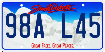 SD license plate 98AL45
