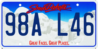 SD license plate 98AL46