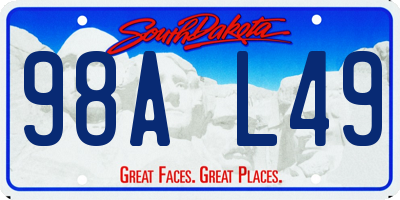 SD license plate 98AL49