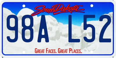 SD license plate 98AL52