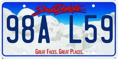 SD license plate 98AL59