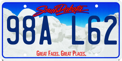 SD license plate 98AL62