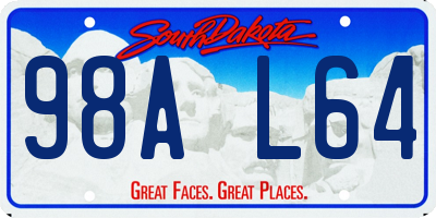SD license plate 98AL64