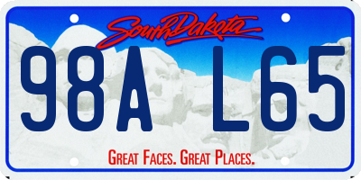SD license plate 98AL65