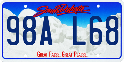 SD license plate 98AL68